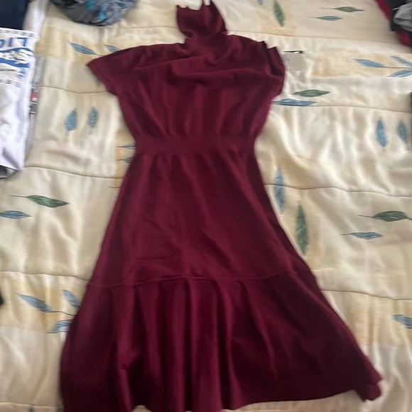 Planet Gold | Dresses | Womens Cranberry Colored Turtleneck Short Sleeve  Dress | Poshmark